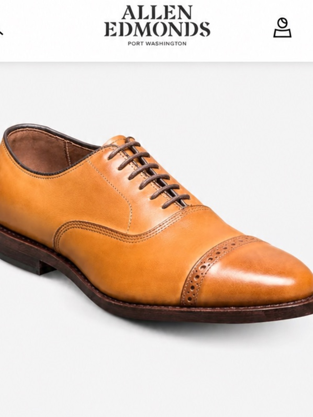 Allen Edmonds Cap-toe Oxford Dress Shoe, size 10.5